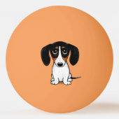 Piebald Teckel Schattigee Cartoon Dog Ping Pong Ba Pingpongbal (Achterkant)