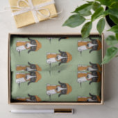 Piebald Teckel Schattigee Hond met Pet Patroon Tis Tissuepapier (Geschenk)