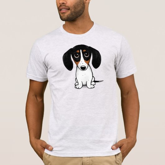 Piebald Teckel Schattigee Puppy Dog T-Shirt (Voorkant)