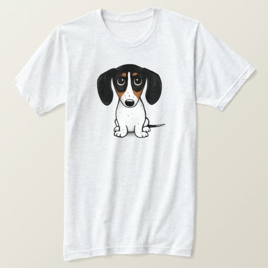 Piebald Teckel Schattigee Puppy Dog T-Shirt (Design voorkant)