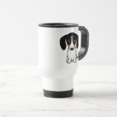 Piebald Teckel Schattigee Puppy Dog Travel Mug Reisbeker (Voorkant rechts)