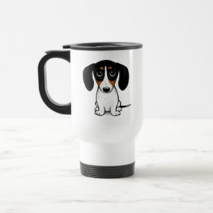 Piebald Teckel Schattigee Puppy Dog Travel Mug Reisbeker