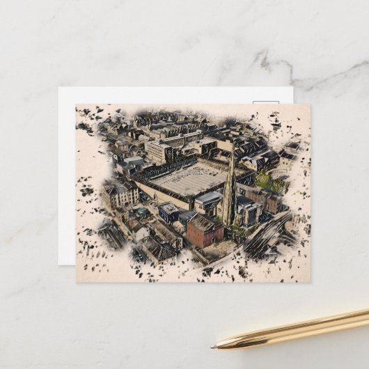 Piece Hall, Halifax Briefkaart (Voorkant / Achterkant in situ)