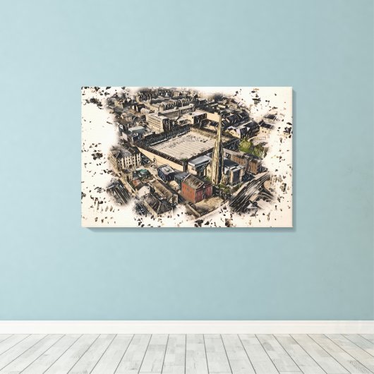 Piece Hall, Halifax Canvas Afdruk (Insitu (Houten vloer))