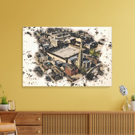 Piece Hall & Square Church-spits, Halifax Art Canvas Afdruk