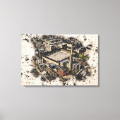 Piece Hall & Square Church-spits, Halifax Art Canvas Afdruk (Voorkant)
