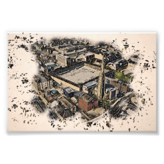 Piece Hall & Square Church-spits, Halifax Kunst Foto Afdruk