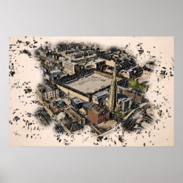 Piece Hall & Square Church-spits, Halifax Kunst Poster