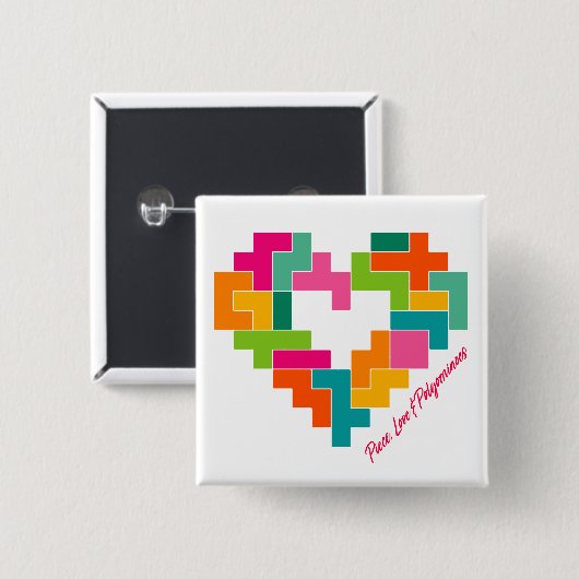 Piece, Liefde & Polyominoes Button (Voorkant /achterkant)