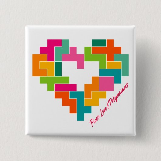 Piece, Liefde & Polyominoes Button (Voorkant)