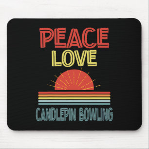 Piece Love Candlepin Bowling Grappig Muismat