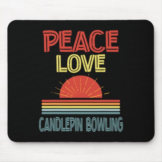 Piece Love Candlepin Bowling Grappig Muismat (Voorkant)