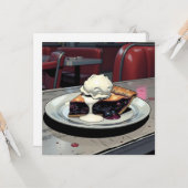 Piece of Blueberry Pie and Vanilla Ice Cream Blank Kaart (Voorkant / Achterkant in situ)