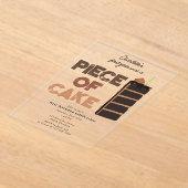 Piece of Cake Invite 1st  First Birthday Cute Acryl Uitnodigingen (Laagn)
