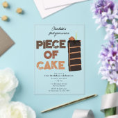 Piece of Cake Invite 1st  First Birthday Cute Acryl Uitnodigingen (Insitu (Huwelijk))