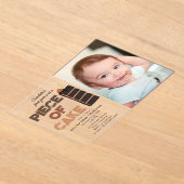 Piece of Cake Invite 1st First Birthday Photo Acryl Uitnodigingen (Laagn)