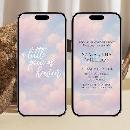 Piece of Heaven Baby shower Digitaal downloaden Kaart