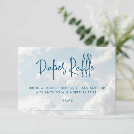 Piece of Heaven Baby shower Luier Raffle Informatiekaartje (Staand voorkant)