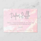 Piece of Heaven Baby shower Roze Luier Raffle Informatiekaartje (Voorkant)