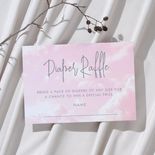 Piece of Heaven Baby shower Roze Luier Raffle Informatiekaartje