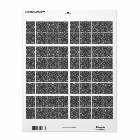 PiecedLayered 2x2 BandW Etiket (Full Sheet)