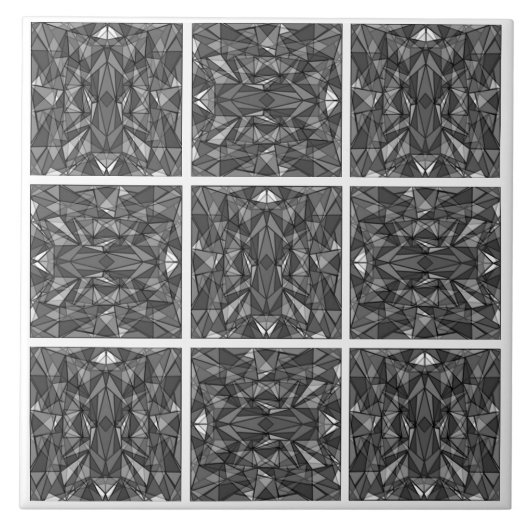 PiecedLayered 2x2 BandW Tegeltje (Voorkant)