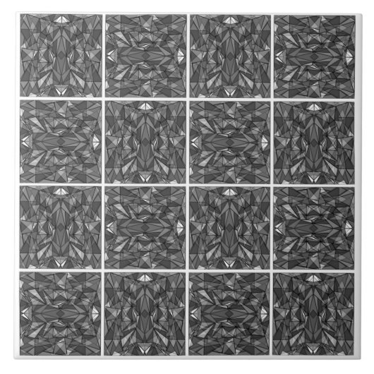 PiecedLayered 2x2 BandW Tegeltje (Voorkant)