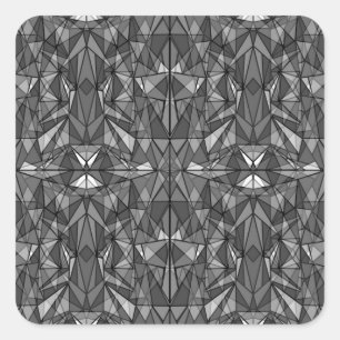 PiecedLayered 2x2 BandW Vierkante Sticker