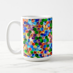 Piecewise Vertical Hexagons Dot 15oz Mok