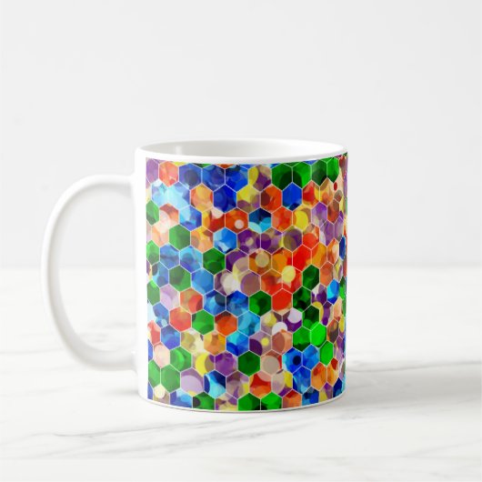 Piecewise Verticale hexagons Dot 11oz Mok (Links)