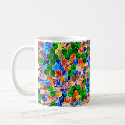 Piecewise Verticale hexagons Draaien 11oz Mok (Links)