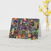 Piecie-Piecie Kunstwerk Kaart- Blank Kaart (Gele Bloem)