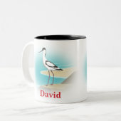 Pied Avocet Bird Tweekleurige Koffiemok (Voorkant links)