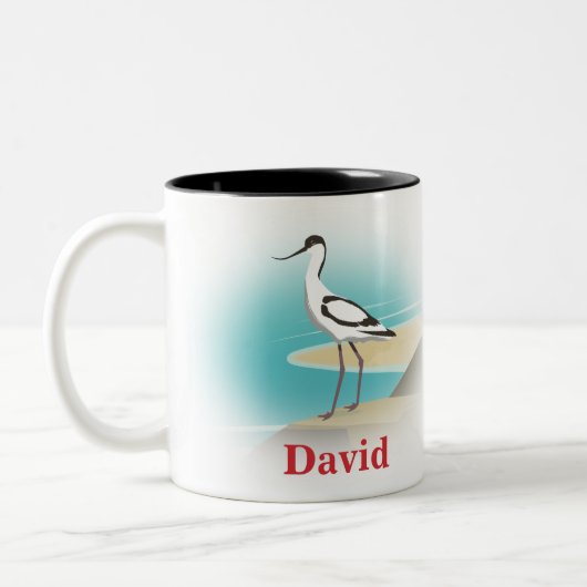 Pied Avocet Bird Tweekleurige Koffiemok (Links)