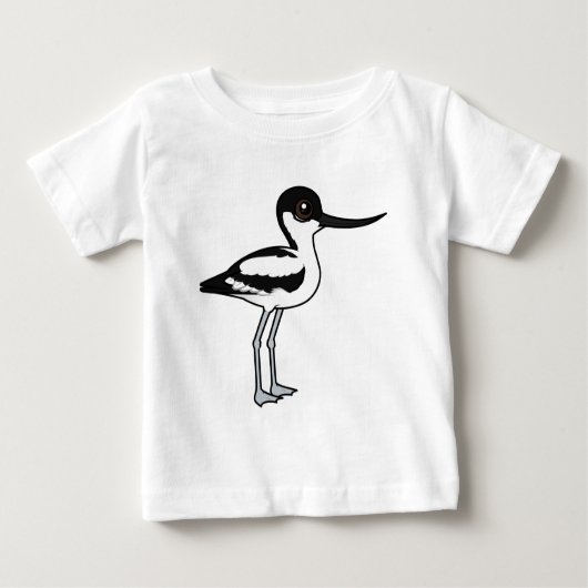 Pied Avocet Schattigee vogelbare Cartoon Bird (Voorkant)