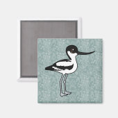 Pied Avocet Schattigee vogelbare Cartoon Bird Magneet (Voorkant / Achterkant)