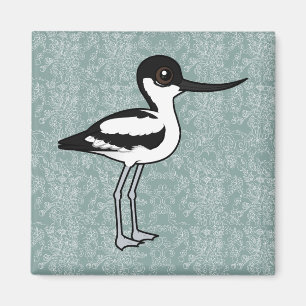 Pied Avocet Schattigee vogelbare Cartoon Bird Magneet