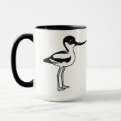 Pied Avocet Schattigee vogelbare Cartoon Bird Mok (Links)