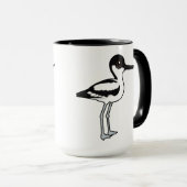 Pied Avocet Schattigee vogelbare Cartoon Bird Mok (Voorkant rechts)