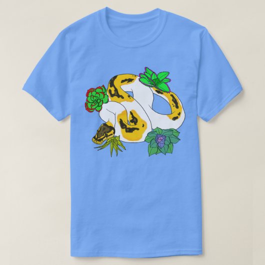 Pied Ball Python met Succulenten T-shirt (Design voorkant)
