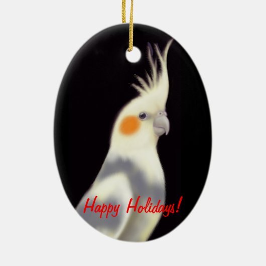  pied Cockatiel Ornament (Achterkant)