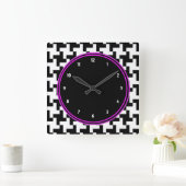 Pied de Poule Wall Clock Vierkante Klok (Huis)