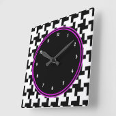Pied de Poule Wall Clock Vierkante Klok (Hoek)