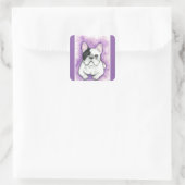 Pied French Bulldog paarse stickers (Tas)