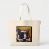 Pied Frenchie Nap Grote Tote Bag (Voorkant)