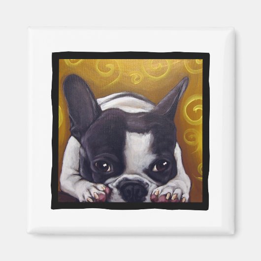 Pied Frenchie Nap Magneet (Voorkant)