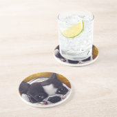 Pied Frenchie Nap Zandsteen Onderzetter (Zijkant)