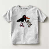Pied Oystercatcher met chick Kinder Shirts (Voorkant)
