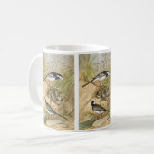 Pied Wagtail Bird Illustration Koffiemok (Voorkant links)