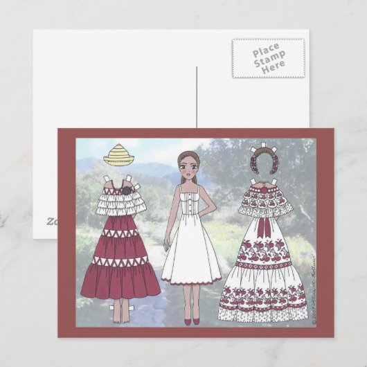 Piedad of Panama Paper Doll Briefkaart (Voorkant / Achterkant)